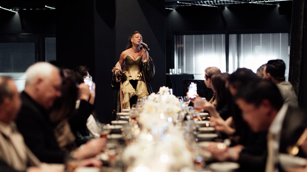 A private dinner, mid-song